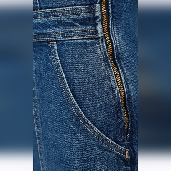 Flared Denim dungaree/jumpsuit - Picture 3 of 11